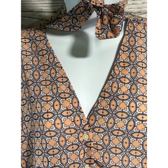 Banana Republic Womens Patterned Long Sleeve Sheer Blouse Size M - Picture 3 of 6